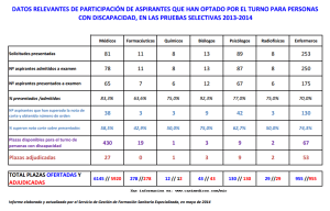 Resumen general del turno de discapacidad 2013-14