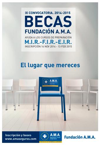 Fundacion A.M.A. becas para profesionales sanitarios que están o van a preparar sus exámenes de acceso a residentes durante los años 2014 o 2015.