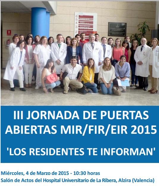 III JORNADA DE PUERTAS ABIERTAS MIR 2015, Hospital Universitario de La Ribera