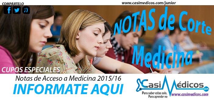 Notas de corte de Medicina 2015/2016 – Cupos especiales. Titulados