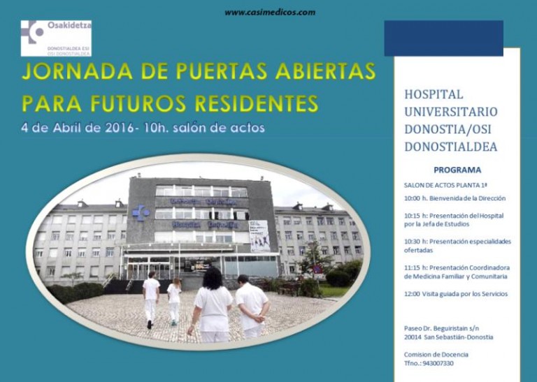 JORNADA DE PUERTAS ABIERTAS HOSPITAL UNIVERSITARIO DONOSTIA 2016