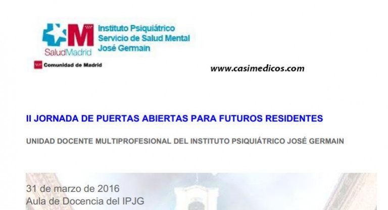 JORNADA DE PUERTAS ABIERTAS PARA FUTUROS RESIDENTES INSTITUTO PSIQUIÁTRICO JOSÉ GERMAIN 2016