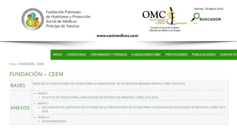 CONVOCATORIA DE AYUDAS PARA LA FINANCIACIÓN DE ESTUDIOS DE MEDICINA PARA EL CURSO 2015-2016