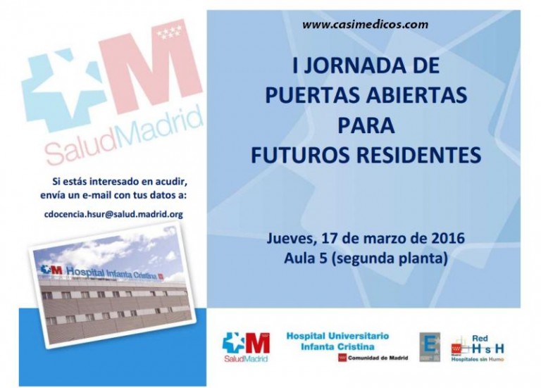 I JORNADA DE PUERTAS ABIERTAS PARA FUTUROS RESIDENTES Hospital Universitario Infanta Cristina 2016