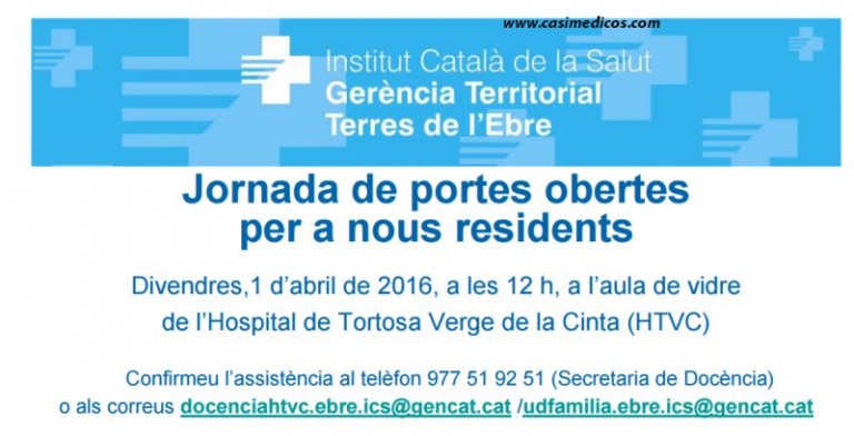 Jornada de puertas abiertas para nuevos residentes Hospital de Tortosa Verge de la Cinta 2016