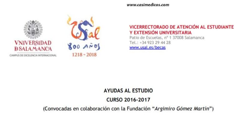 Abierta la CONVOCATORIA DE AYUDAS AL ESTUDIO USAL 2016/2017