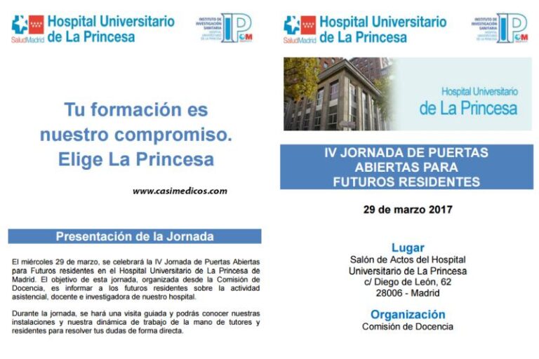 Hospital Universitario de La Princesa. IV JORNADA DE PUERTAS ABIERTAS PARA FUTUROS RESIDENTES