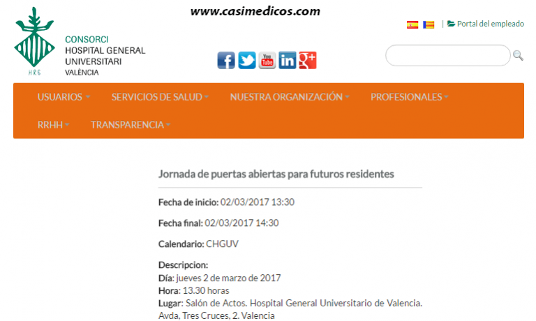 Hospital General Universitario de Valencia . Jornada de puertas abiertas 2017