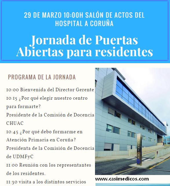 Complejo Hospitalario Universitario de A Coruña. Jornada de Puertas Abiertas para residentes