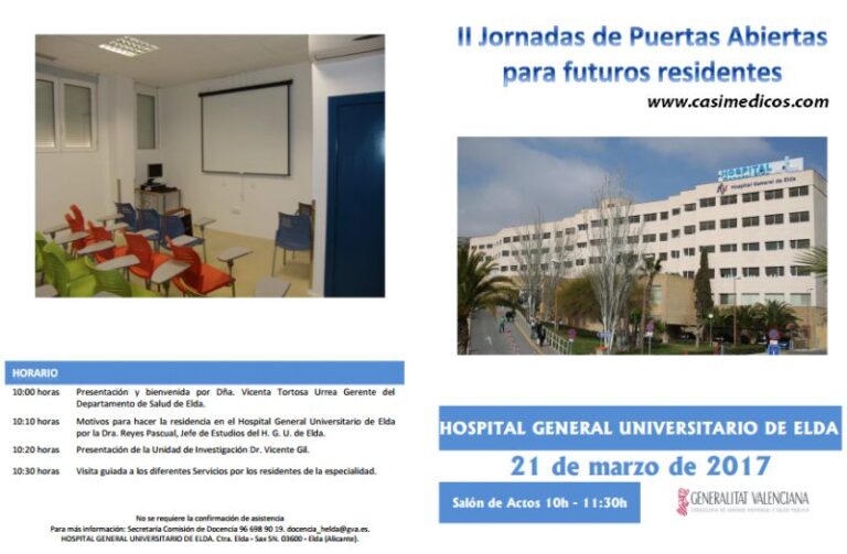 II Jornadas de Puertas Abiertas en el Hospital General Universitario de Elda (Alicante).