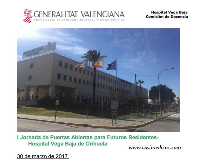 I Jornada de Puertas Abiertas para Futuros Residentes Hospital Vega Baja de Orihuela