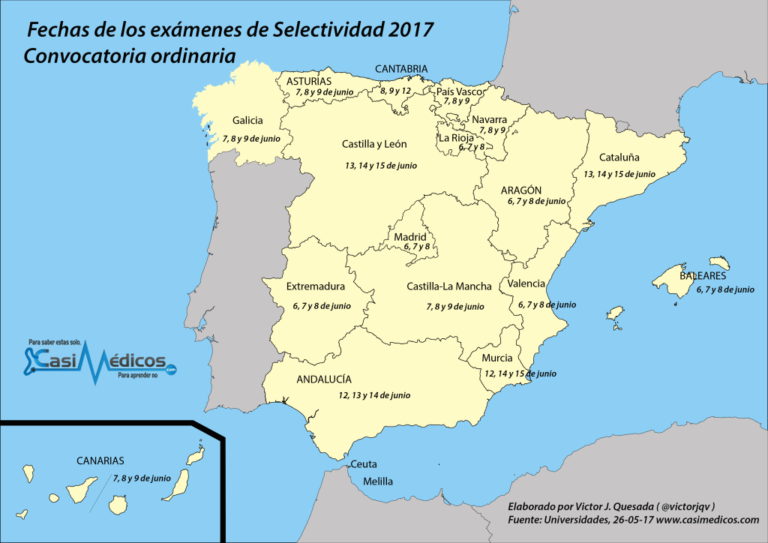 Estas son las fechas de los exámenes de Selectividad – EvAU 2017