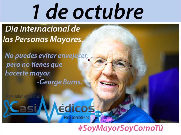 1 de octubre, Día Internacional  de las Personas Mayores.