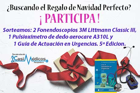 Participa en el Sorteo de Navidad de casiMedicos. ¿Quieres ganar uno de los fonendoscopios, pulsioximetro o libro de urgencias que regalamos?