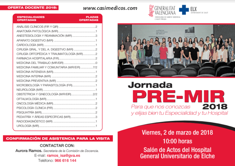 Hospital General Universitario de Elche: Jornada PRE-MIR 2018