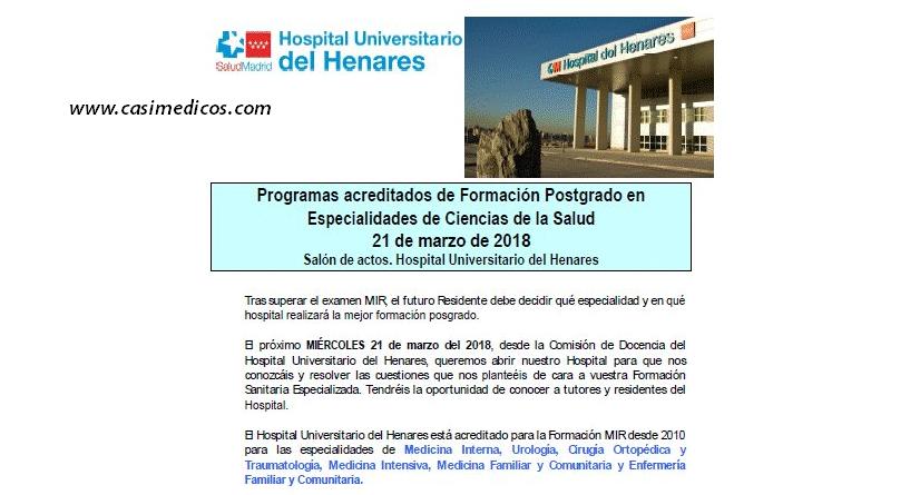 Hospital del Henares: JORNADA DE PUERTAS ABIERTAS PARA RESIDENTES 2018 @ Hospital del Henares | Coslada | Comunidad de Madrid | Spain