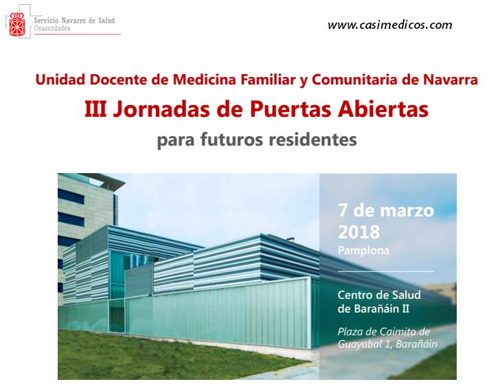 Unidad Docente de Medicina Familiar y Comunitaria de Navarra  III Jornadas de Puertas Abiertas  para futuros residentes @ Centro de Salud Barañáin II | Barañáin | Navarra | Spain