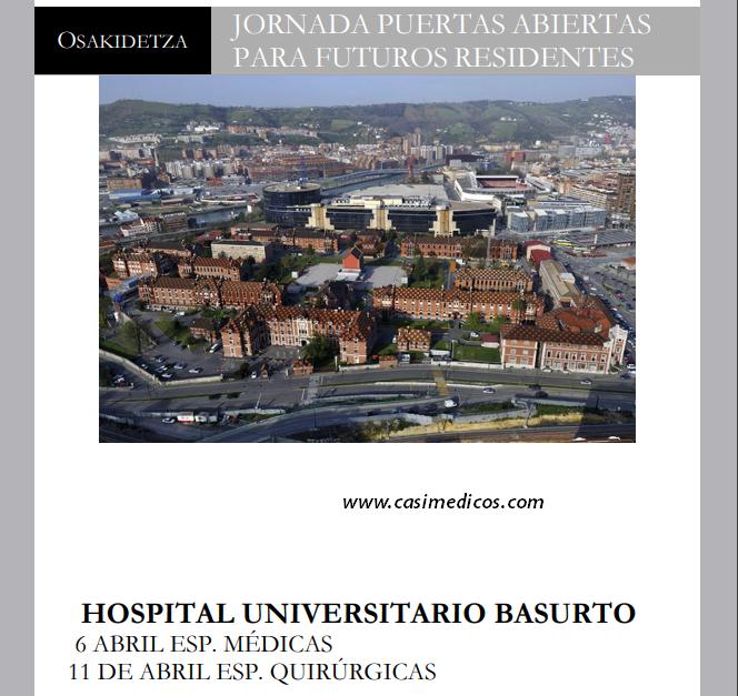 JORNADA PUERTAS ABIERTAS PARA FUTUROS RESIDENTES HOSPITAL UNIVERSITARIO BASURTO