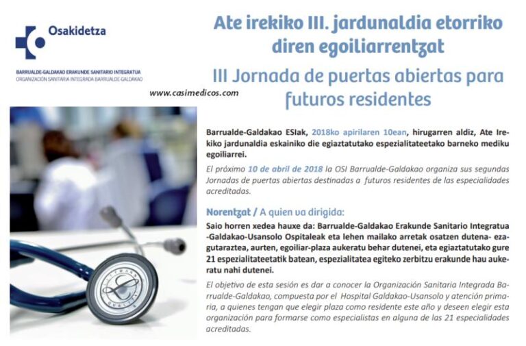 Jornada de puertas abiertas para futuros residentes en la OSI Barrualde-Galdakao