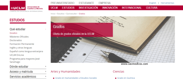 Admisión 2018: Grado en Medicina.  Distrito Universitario de Castilla La Mancha