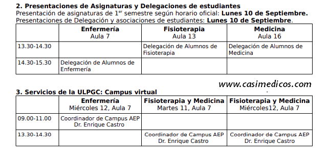 2. Presentaciones de Asignaturas y Delegaciones de estudiantes