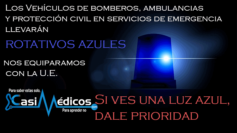 Luces azules para vehículos de emergencia