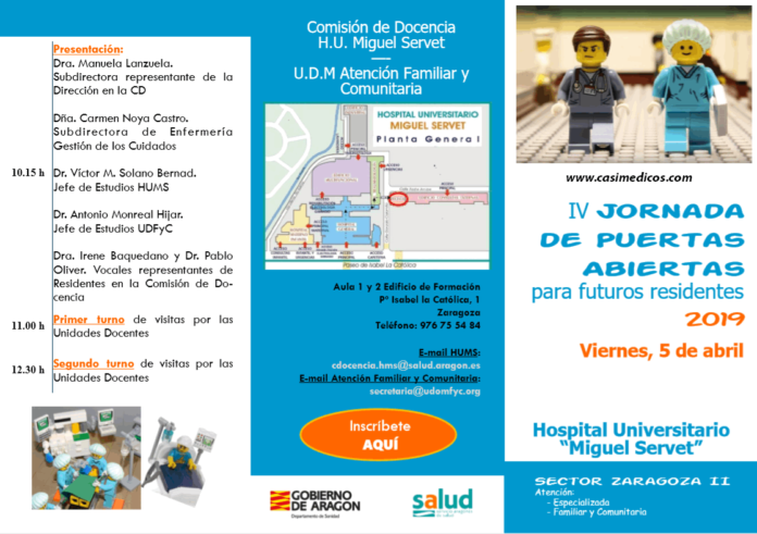 H.U.Miguel Servet. Jornada Puertas abiertas para futuros residentes 2019