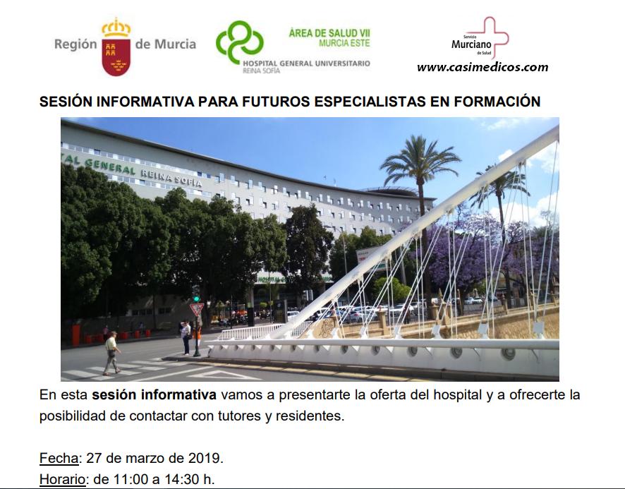Hospital General Universitario Reina Sofía. SESIÓN INFORMATIVA PARA FUTUROS ESPECIALISTAS EN FORMACIÓN 2019