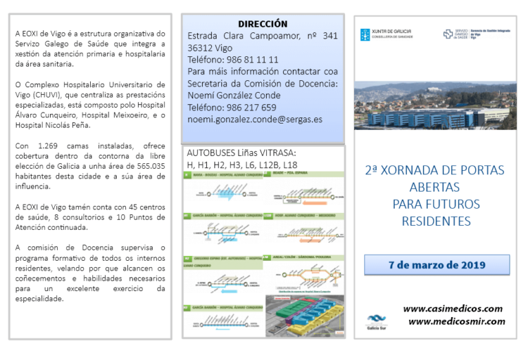 2ª XORNADA DE PORTAS  ABERTAS PARA FUTUROS RESIDENTES Vigo