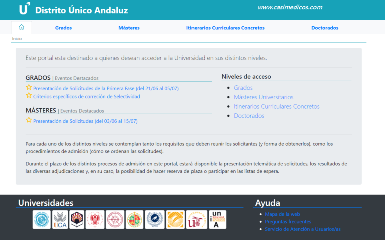 ACCESO AL DISTRITO UNIVERSITARIO DE ANDALUCÍA 2019