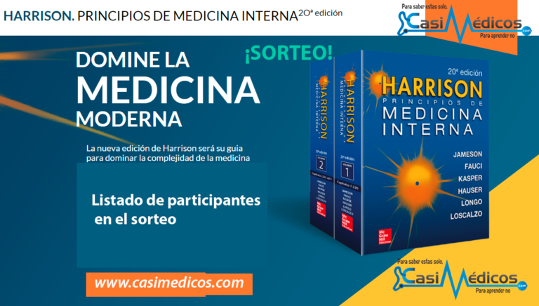 Listado de participantes en el sorteo del HARRISON. PRINCIPIOS DE MEDICINA INTERNA 2Oª edición