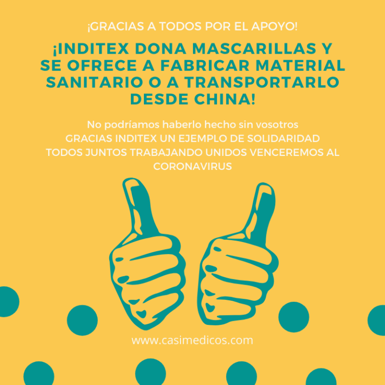 ¡LO HEMOS CONSEGUIDO! INDITEX se ofrece a fabricar material sanitario