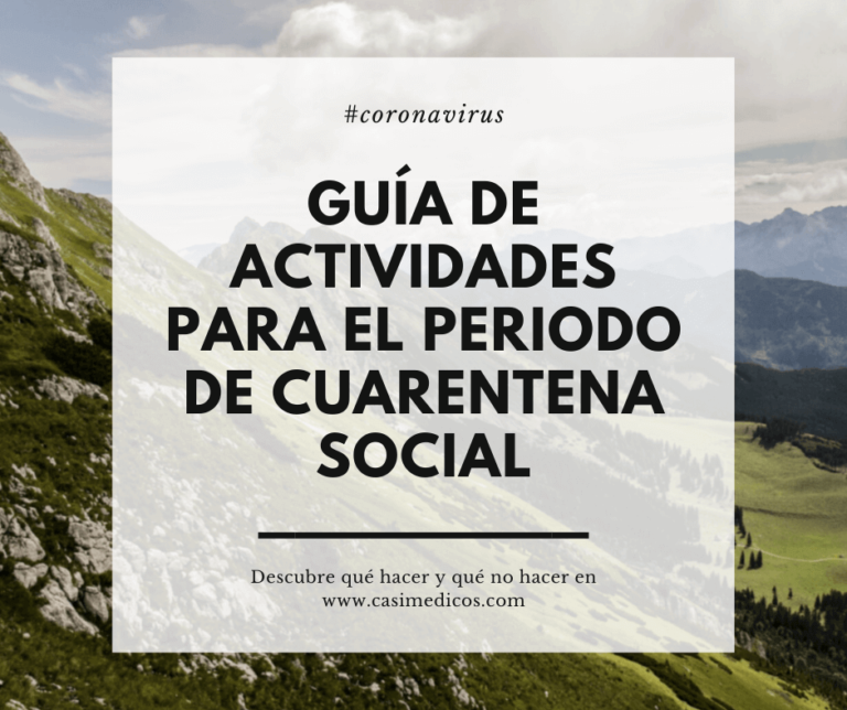 Guía de actividades para el periodo de cuarentena social