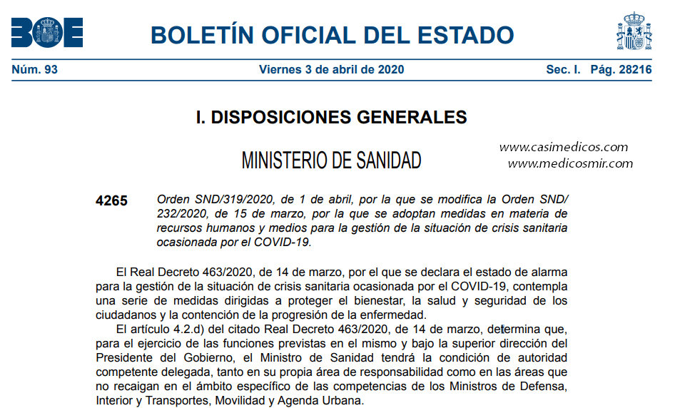 Sanidad prorroga la contratación de los residentes en el último año de formación