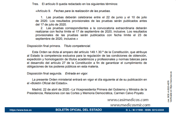 Características, diseño y contenido de la evaluación de Bachillerato para el acceso a la Universidad, curso 2019-2020