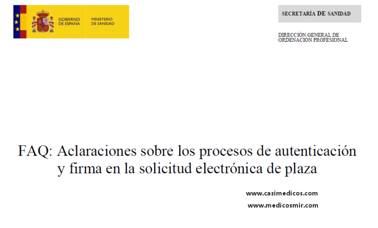FAQ: Aclaraciones sobre los procesos de autenticación y firma en la solicitud electrónica de plaza