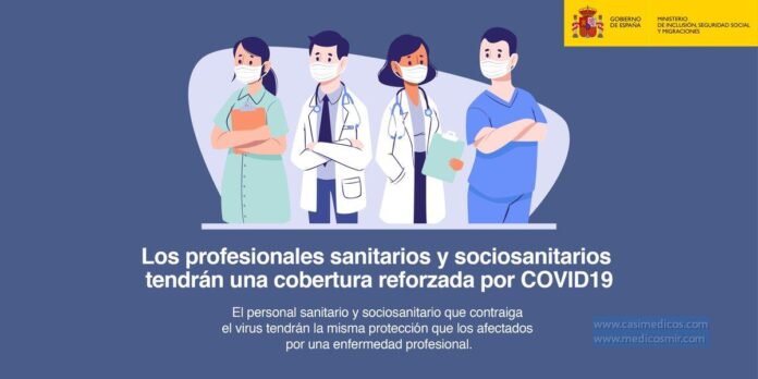 COVID-19 enfermedad profesional para trabajadores sanitarios y socio-sanitarios