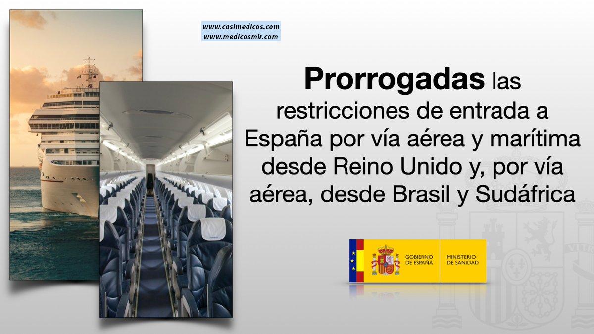 El Gobierno prorroga las limitaciones de entrada a España por vía aérea y marítima