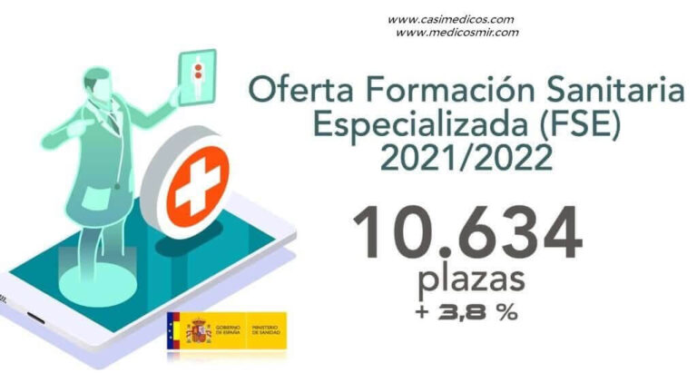 Publicada la oferta de plazas y la convocatoria de pruebas selectivas 2021 para el acceso en el año 2022, a plazas de formación sanitaria especializada