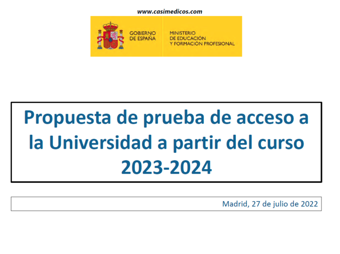 Presentación de la propuesta de nueva prueba de acceso a la universidad para 2023