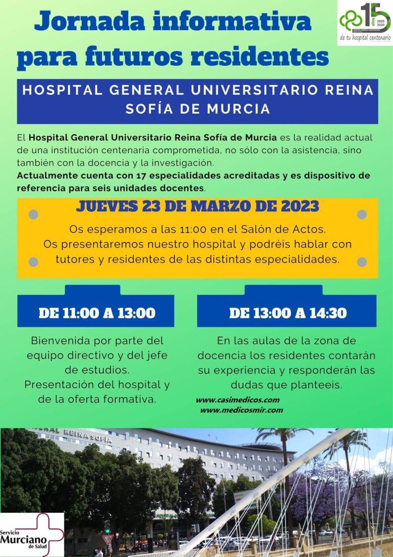 Jornada informativa para futuros residentes del Hospital General Universitario Reina Sofía de Murcia 2023