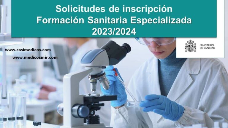 Publicadas las listas definitivas de admisiones para las pruebas selectivas de Formación Sanitaria Especializada 2023-2024.