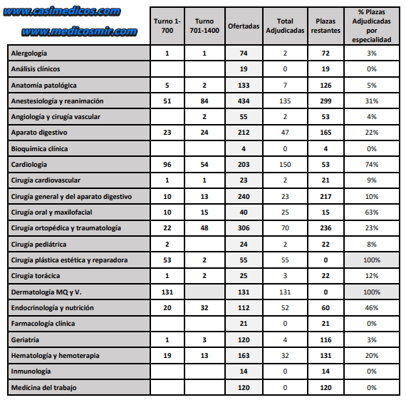 Adjudicación de plazas MIR 2025 – Día 2