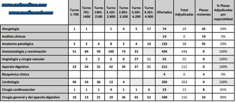 Adjudicación de Plazas MIR 2025 – Día 7